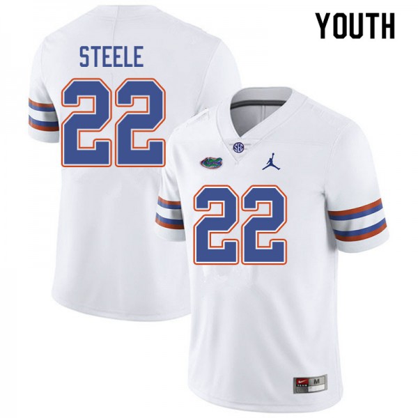 Jordan Brand Youth #22 Chris Steele Florida Gators College Football Jersey White